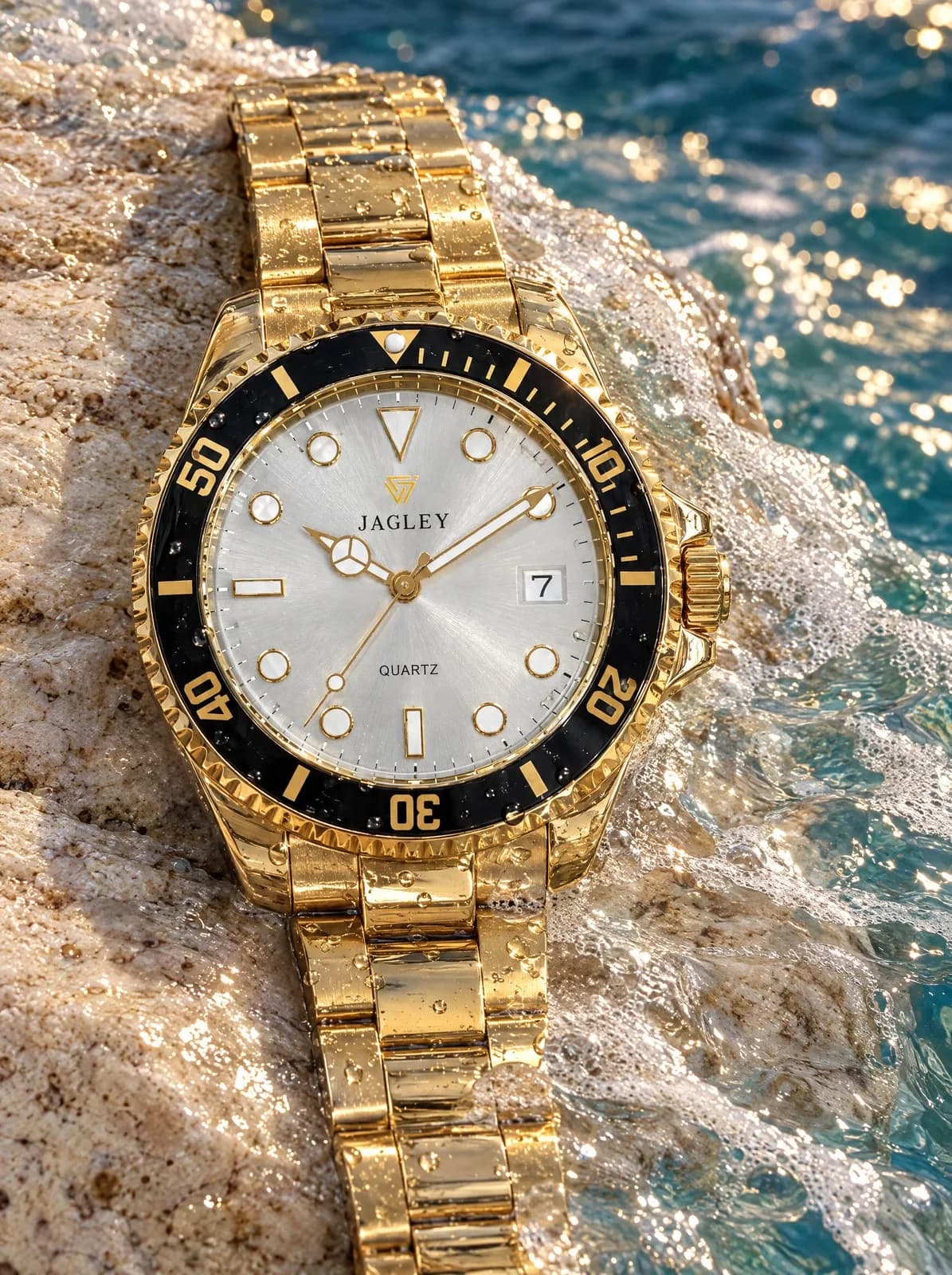 Marbella Blanco y oro, escalon agua